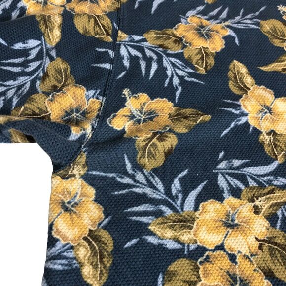 Vintage OP Sport Hawaiian Polo Shirt Mens XL Floral Retro Beach Aloha 90s Waffle - Picture 7 of 14